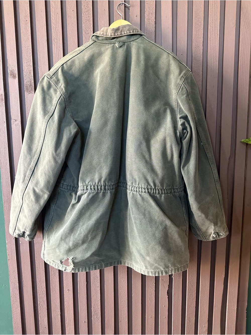 Carhartt Vintage 90s Chore Coat XL Forest Green Cotton Canvas Blanket-Lined - Picture 7 of 16